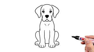 How To Draw A Great Dane Puppy Dog