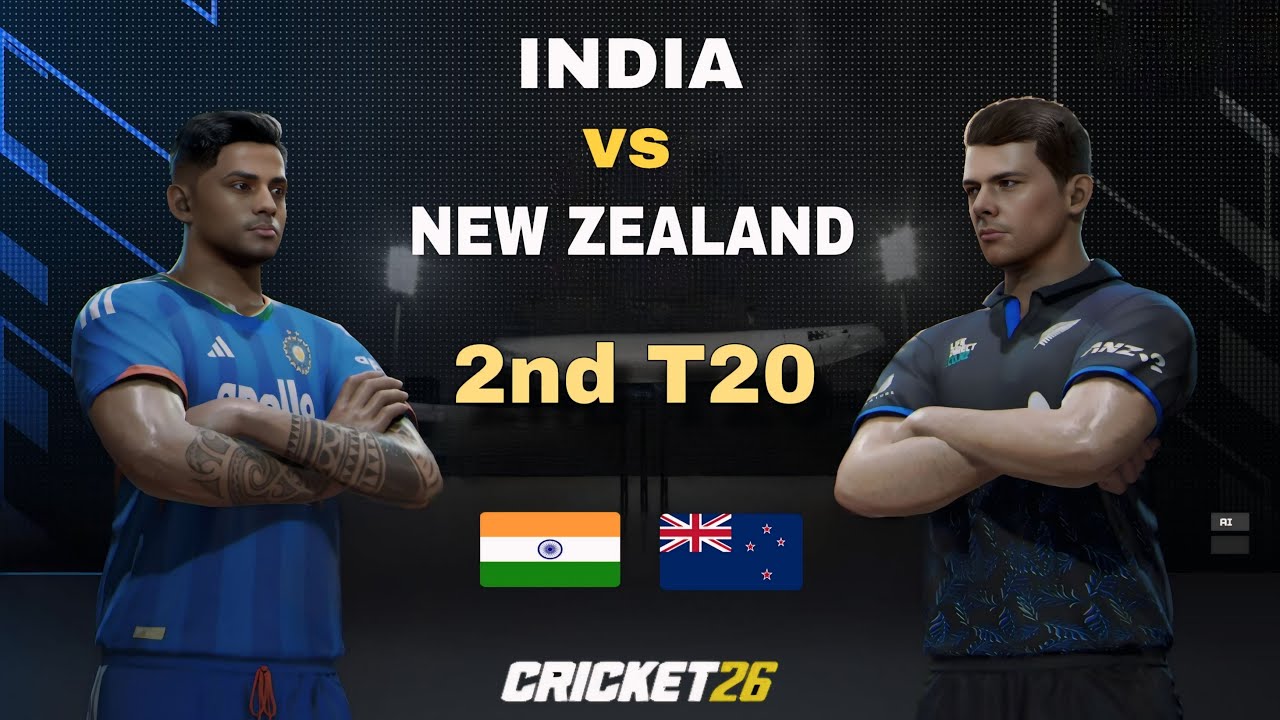 🔴 India vs New Zealand 2nd T20 Match | Cricket 26 Live - VR Gaming ...