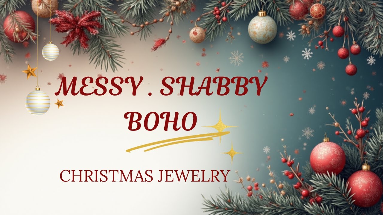 Shabby Boho Christmas Jewelry | Bracelet & Earrings with Vintage Holiday Charm!
