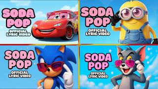 LIGHTING MQCUEEN🆚MINIONS🆚PRIME SONIC🆚TOM AND JERRY SODA POP MEGA BATTLE#93 screenshot 3