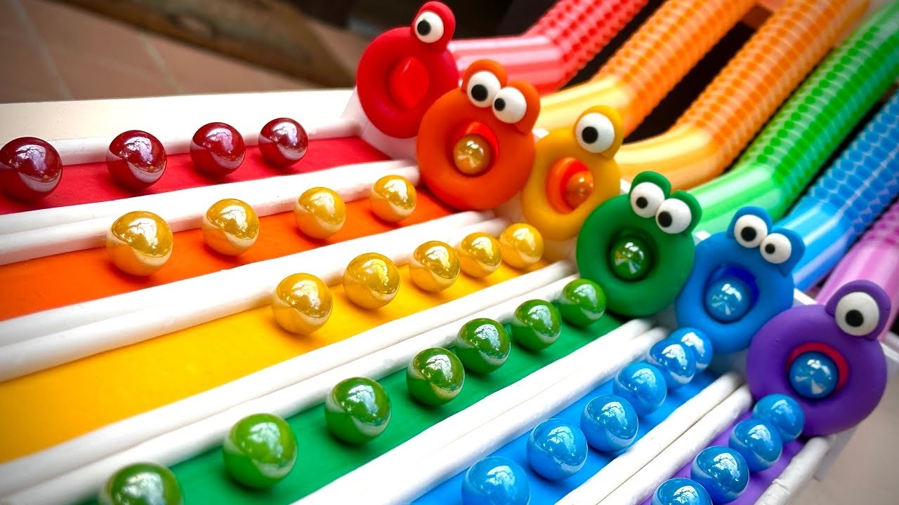 Marble Run Race 1000 Marbles Rain Gutter VS Mega Whirlpool ASMR Amakandu