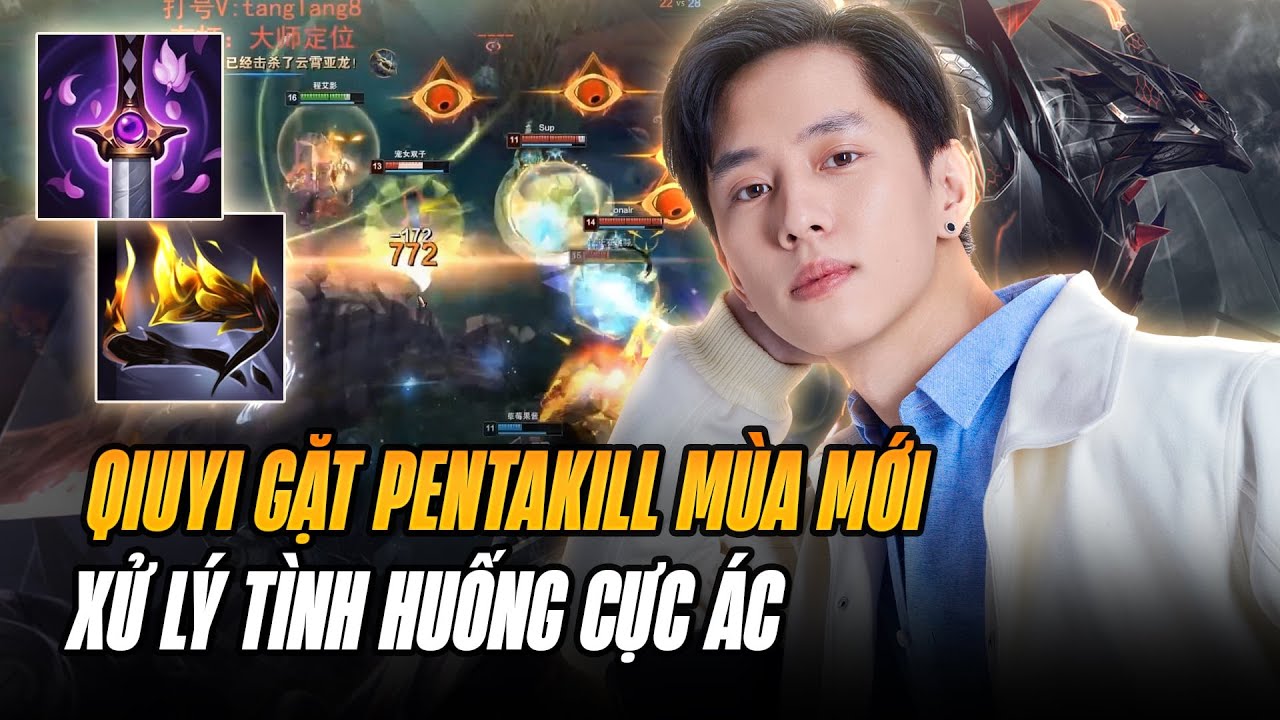 QIUYI XỬ LÝ TÌNH HUỐNG CỰC ÁC BAY NHẢY FARM MẠNG GẶT PENTAKILL VỚI TƯỚNG TỦ KHA'ZIX MÙA MỚI