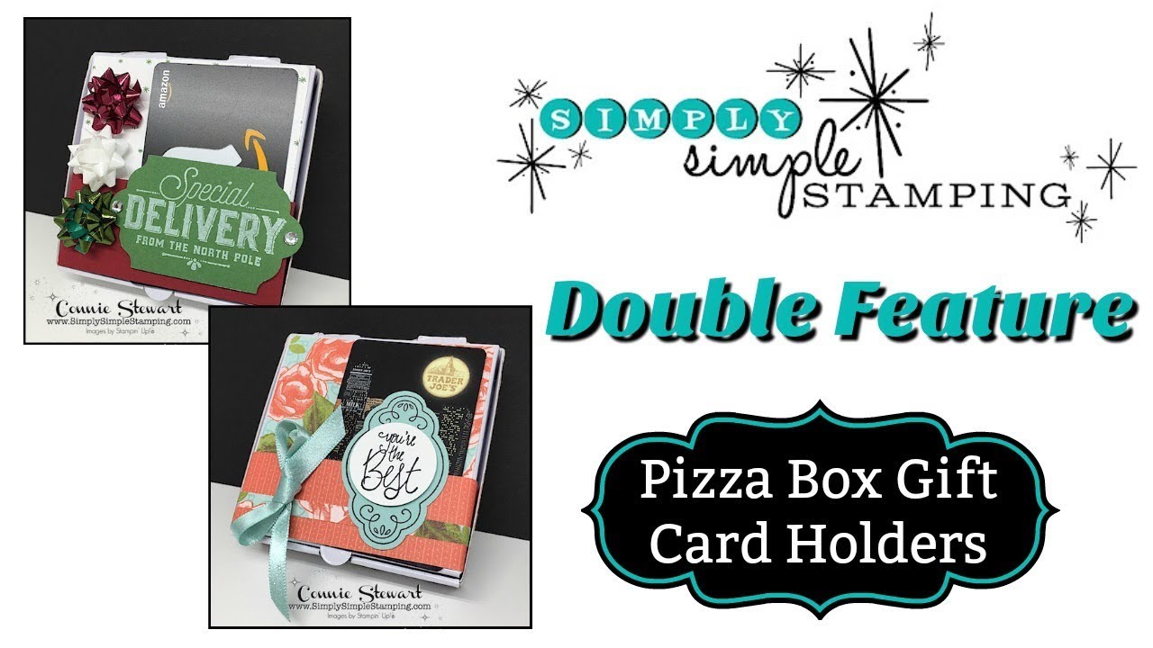 Simply Simple DOUBLE FEATURE Pizza Box Gift Card Holder by Connie