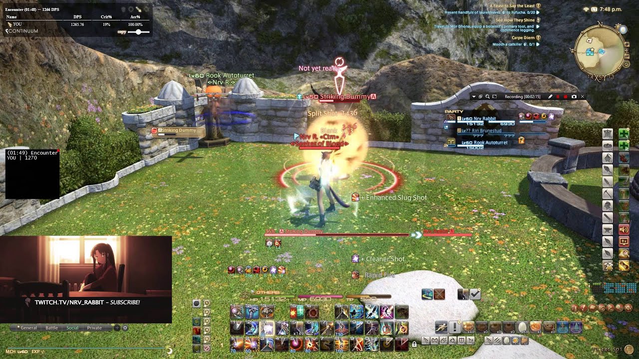 [FFXIV 3.15] Nrv Rabbit MCH rotation v.3 i209 - no BiS - 1270 DPS - 15 ...