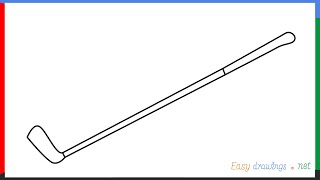 How To Draw A Golf Stick Step by Step for Beginners