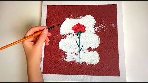 How To Make a Textured Flower Painting 🌹| Step by Step Texture Art Tutorial
