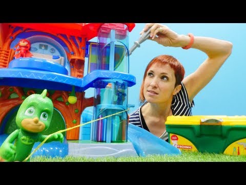 Гекко в автомастерской у Маши - Герои в Масках. Видео с игрушками.