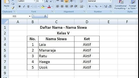 Tutorial Belajar Cara Membuat Tabel Pada Microsoft Excel