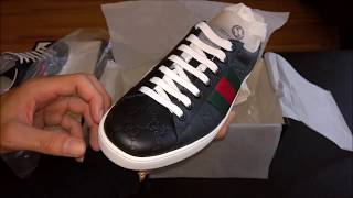 ace gucci signature sneaker black