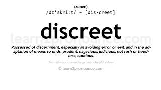 Uitspraak van Discreet | Definitie van Discreet