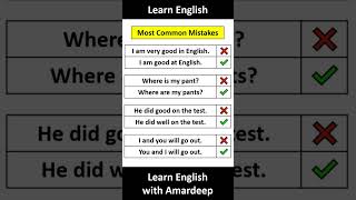Most Common Mistakes ? | englishgrammar learnenglishwithamardeep english grammar