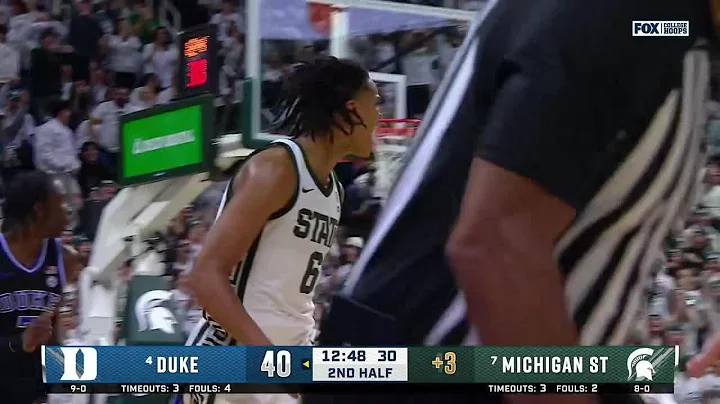 Jordan Scott WIDE-OPEN for 3 vs. Duke | Michigan State Men's Basketball