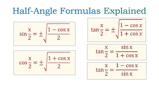 Half-Angle Formulas for Sine, Cosine, and Tangent Explained (With Examples)