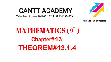 9th Mathematics, Chapter#13, Theorem#13.1.4