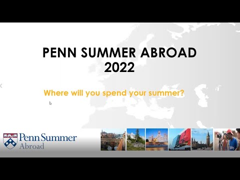 Penn Summer Abroad Virtual information session - November 2021