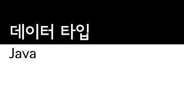 자바 - 데이터 타입