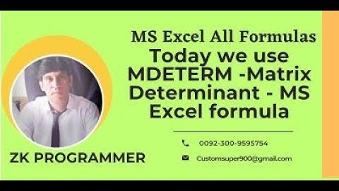How to calculate MDETERM Function in excel  Return to Matrix Determinant in MS Excel 60