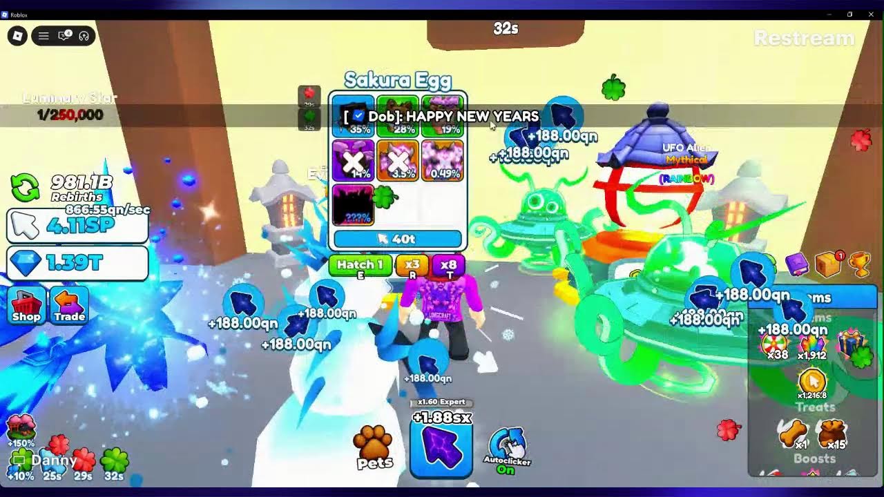 New Year Chaos in Tap Simulator! Admin Abuse Event Recorded LIVE