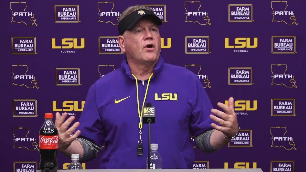 LSU Brian Kelly talks Tigers week of prep for Alabama - YouTube