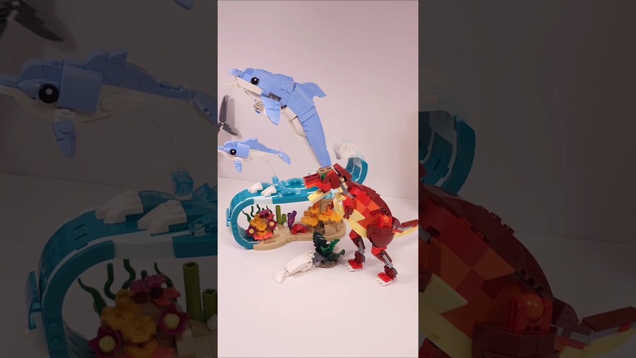 LEGO Creator Tyrannosaurus Rex MOC (31379) vs Beautiful Dolphins (31385) #shorts @TopBrickBuilder