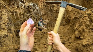 Found Rare Amethyst Crystals While Digging In Backyard! (Unbelievable Find)