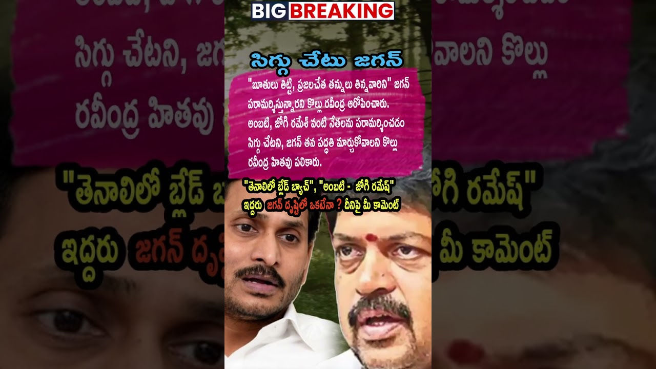 AP Politics, Political Heat Rises After Kollu Ravindra Comments on Jagan
