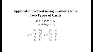 Details Application of Cramer's Rule for a 2 by 2: Types of Cards News