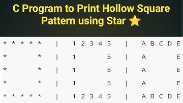 C Program to print hollow square pattern using star ! C Program Pattern Questions