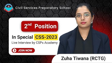 2nd Position in Special CSS-2023 | Live Interview by CSPs Academy