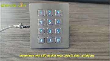 12 Keys 3x4 Matrix USB Kiosk illuminated Metal Stainless Steel Backlit Keypad For Access Control