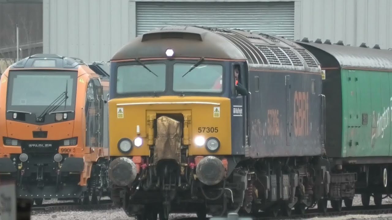 57305 Shunting in the Leicester LIP Depot on Tue 3rd Feb 2026