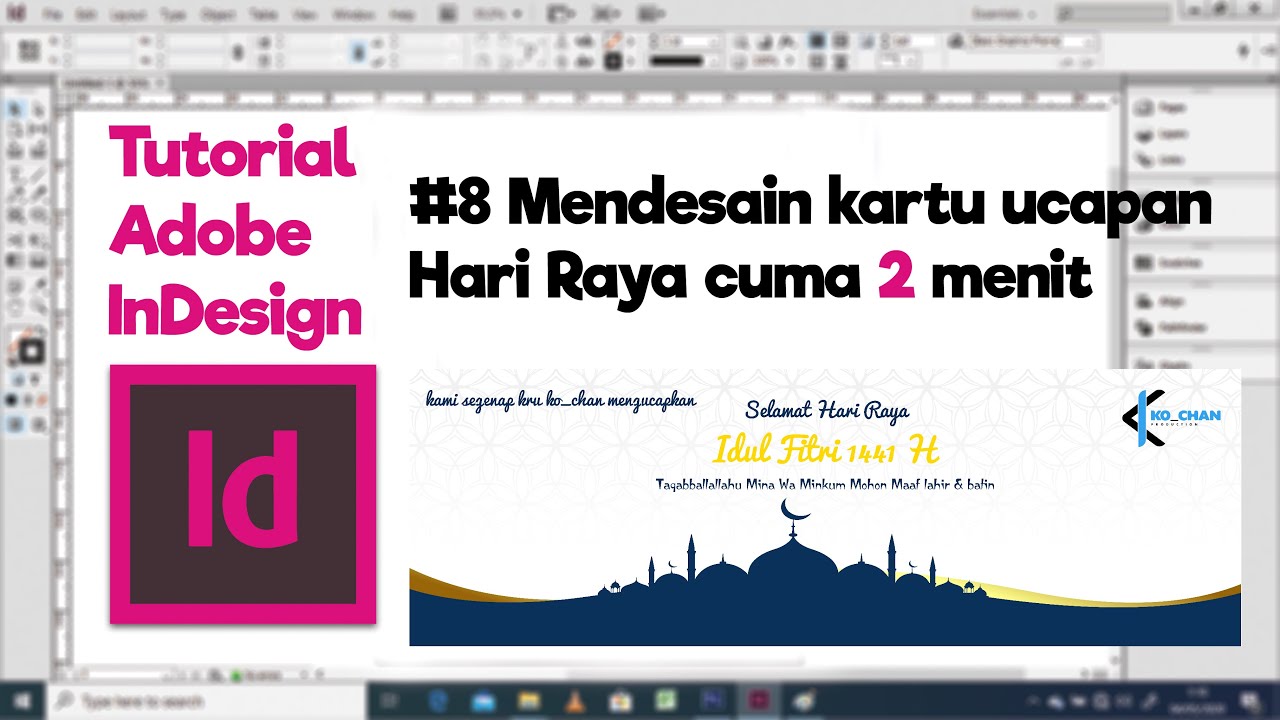  Tutorial InDesign 8 Mendesain kartu ucapan  Idul Fitri 