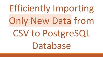 Efficiently Importing Only New Data from CSV to PostgreSQL Database