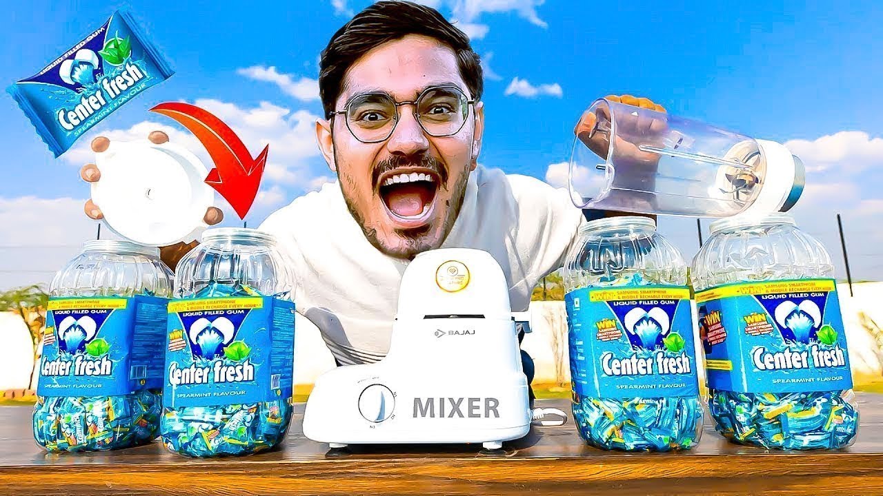 Making Cotton Candy Using Center Fruit  क्या सेंटर फ्रूट च्युइंग गम के बाल बनेंगे