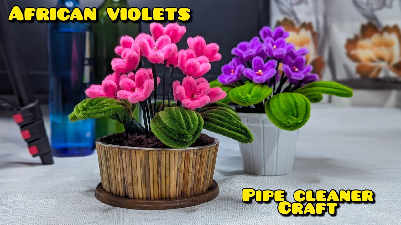 African Violet Flowers | Easy Pipe Cleaner Flower Craft | DIY Crafts tutorial 