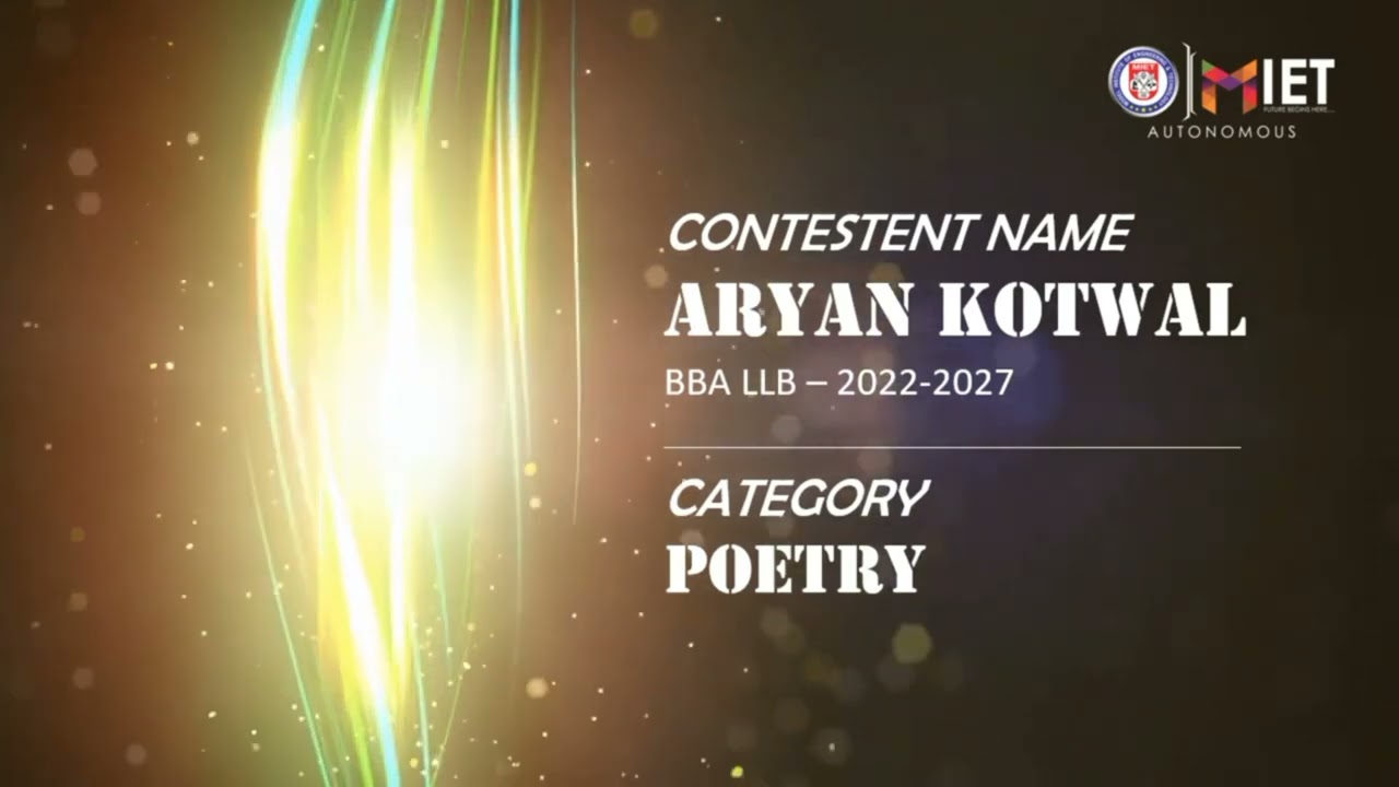 Aryan Kotwal | Poetry | MIET'S GOT TALENT 2023