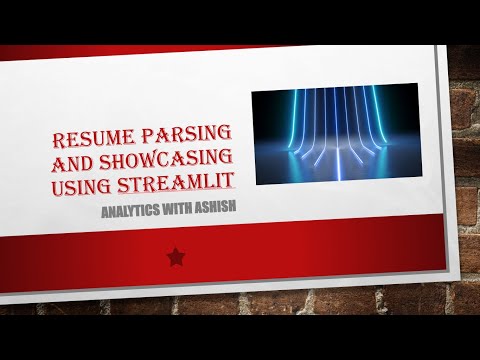 Resume Parsing using pyresparser and demo with Streamlit