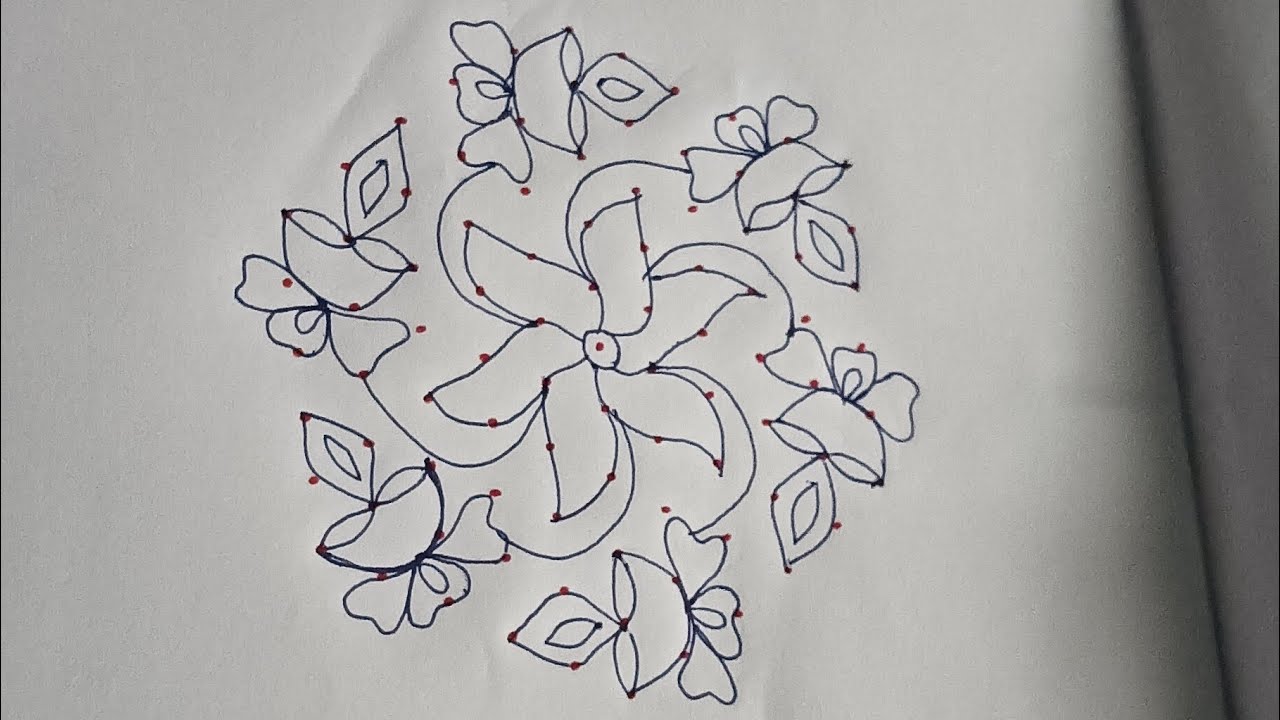 శుక్రవారం రోజు కోసం దీపాలతో చుక్కల ముగ్గు #ముగ్గు #dots #muggulu #padmam #chukalamuggulu 