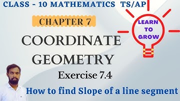 COORDINATE GEOMETRY by VIVAN || CLASS 10 | CHAPTER 7 || EXERCISE 7.4 || SLOPE OF LINE SEGMENT ||