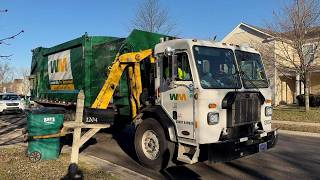 Clean WM Peterbilt Heil Python Garbage Truck in Action! 