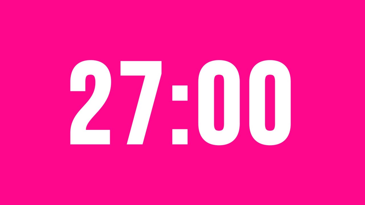 27 Minute Countdown Timer No Music With Alarm Clock At The End