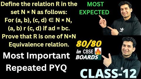 Define the relation R in the set N × N as follows: For (a, b), (c, d) ∈ N × N, (a, b) r (c, d) if...