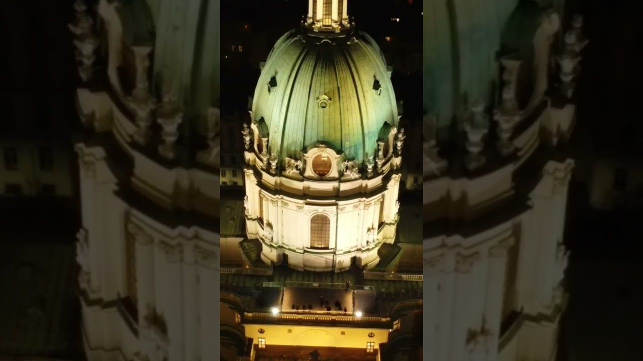 Vienna at night by drone