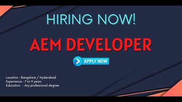 AEM Developer | Adobe Experience Manager Developer | AEM Developer Jobs | Adobe Experience Manager