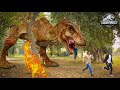 Most realistic trex chase 2023  jurassic park fan made short film  dinosaur fight  huzi films