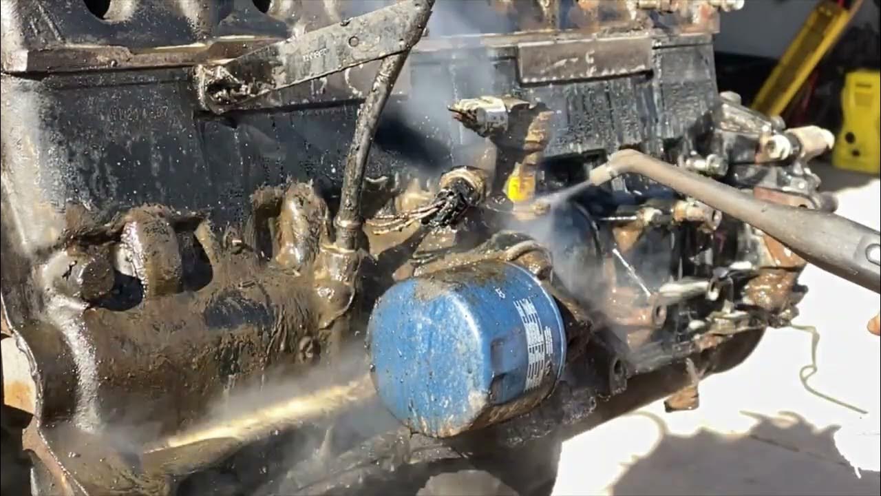 Jeep 4 0 engine block steam cleaning youtube