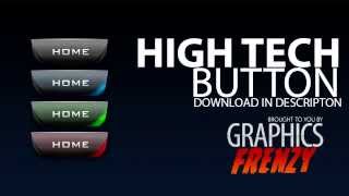 Graphicsfrenzy - High Tech Button - Hd Template Free Download - Includes Psd