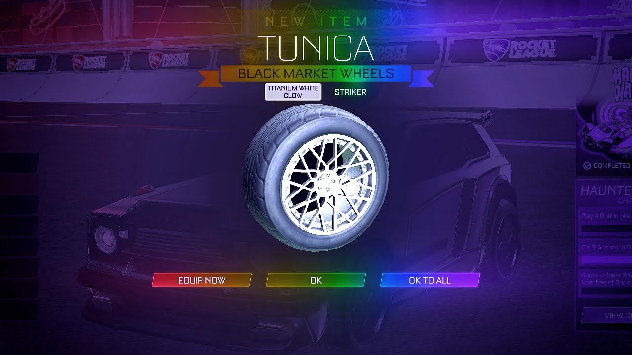 PLAYING ROCKET LEAGUE WITH THE TITANIUM WHITE TUNICA WHEELS!