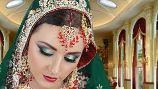 Red and Green Traditional Pakistani Indian Asian Bridal Makeup Tutorial screenshot 5