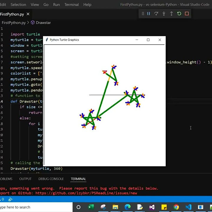 Draw colorful Star fractal using Python graphic Turtle - YouTube